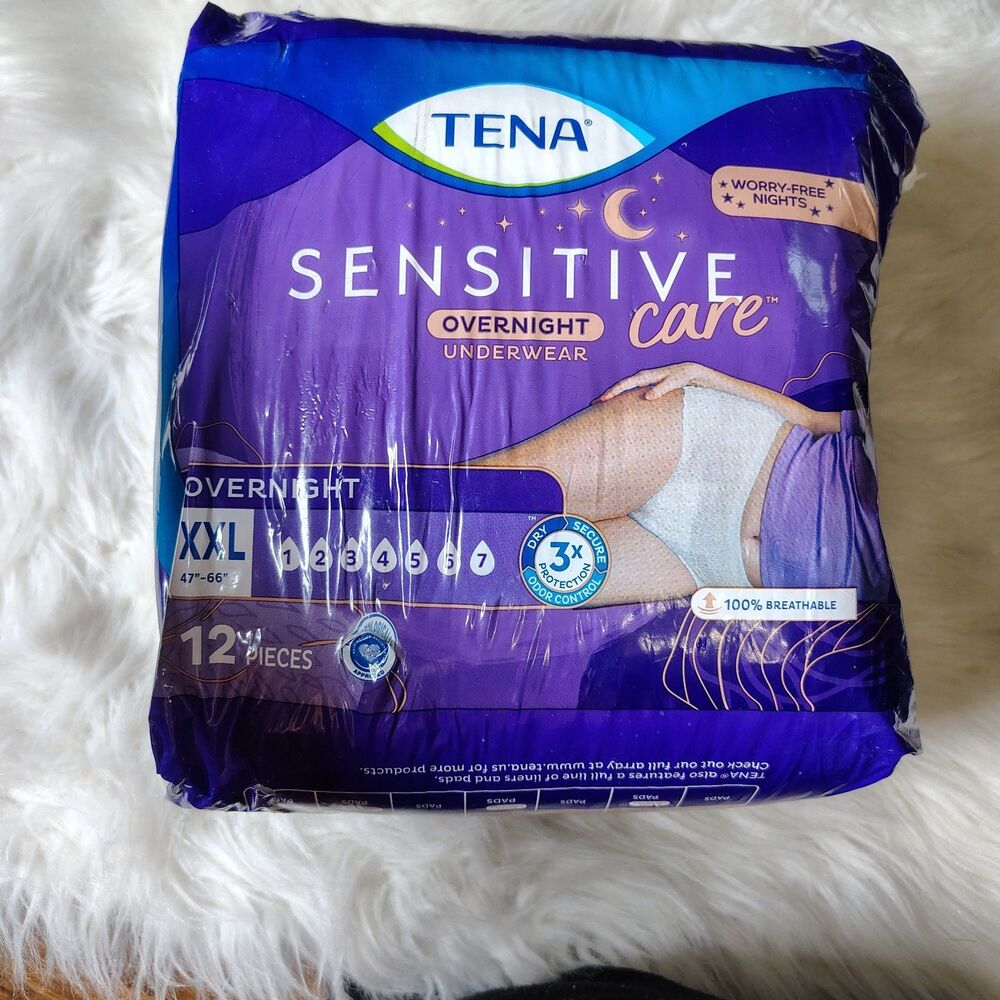 Tena Incontinence Overnight Underwear for Women, XXL, 12 Count Odor Control
